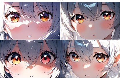 Anima-2.9B v1.0 - きらきら輝く瞳、ハイライトの強い目を描画するプロンプト、画像生成結果:画像2