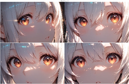 Hassaku Anima v1.3 - きらきら輝く瞳、ハイライトの強い目を描画するプロンプト、画像生成結果:画像3