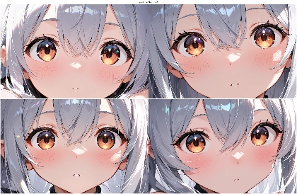 Nova Anime AM v5.0:2.9B - きらきら輝く瞳、ハイライトの強い目を描画するプロンプト、画像生成結果:画像5
