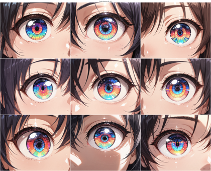 Prefect illustrious XL v8.0 - きらきら輝く瞳、ハイライトの強い目を描画するプロンプト、画像生成結果:画像9