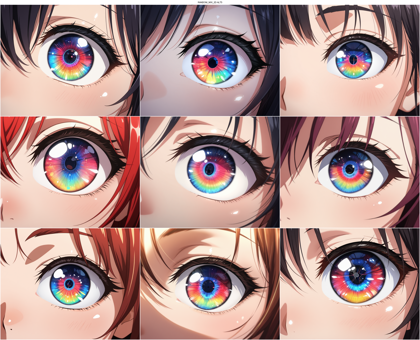 RANDOM_MIX_2D ALT5 - きらきら輝く瞳、ハイライトの強い目を描画するプロンプト、画像生成結果:画像12
