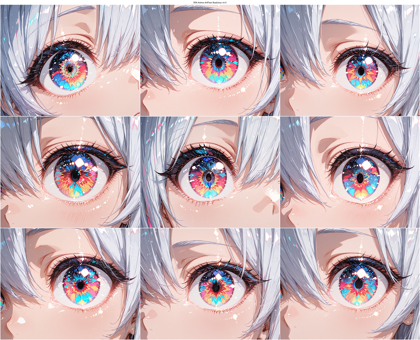 RIN Anime ArtFlow Illustrious v4.0 - きらきら輝く瞳、ハイライトの強い目を描画するプロンプト、画像生成結果:画像14