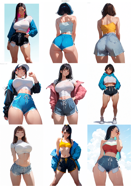 Anima aesthetic-v1.1 - 足を開くポーズのプロンプト、画像生成結果:画像9