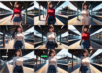 AnimaIka v4.0 - 駅のホームのシーンのプロンプト、画像生成結果:画像9