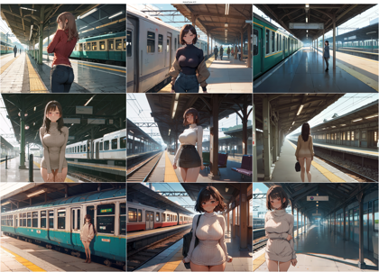 AnimaYume v0.5 - 駅のホームのシーンのプロンプト、画像生成結果:画像8