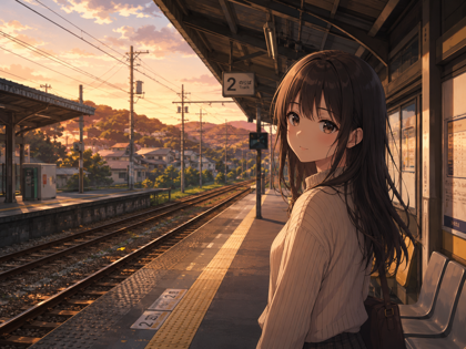 駅のホームのシーンのプロンプト、画像生成結果:画像19