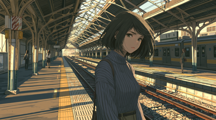 駅のホームのシーンのプロンプト、画像生成結果:画像12