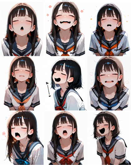 Hassaku Anima v1 - 横長の口を表現するプロンプト、画像生成結果:画像2