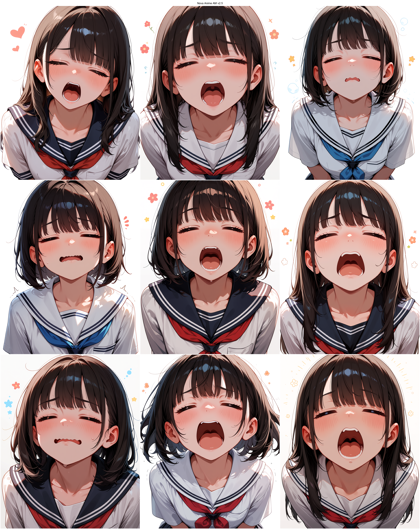 Nova Anime AM v2.5 - 横長の口を表現するプロンプト、画像生成結果:画像6