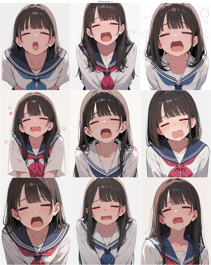 RIN Flanime Anima v1.0 - 横長の口を表現するプロンプト、画像生成結果:画像10