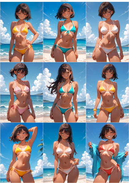 Hassaku Anima v1.1 - 水着の日焼け跡を表現するプロンプト、画像生成結果:画像6
