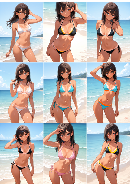 Nova Anime XL v19.0 - 水着の日焼け跡を表現するプロンプト、画像生成結果:画像2
