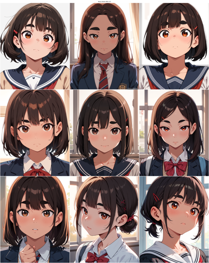 Nova Anime AM v2.5 - 太い眉毛のキャラクターを表現するプロンプト、画像生成結果:画像7