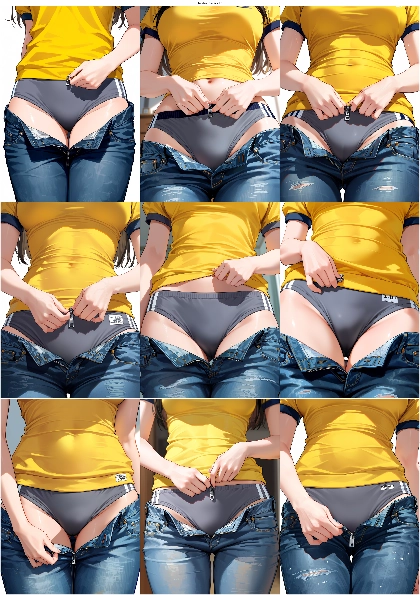 Amateur Remix v1.5 - ジッパーを下ろす、ボタンを外すしぐさを表現するプロンプト、画像生成結果:画像16