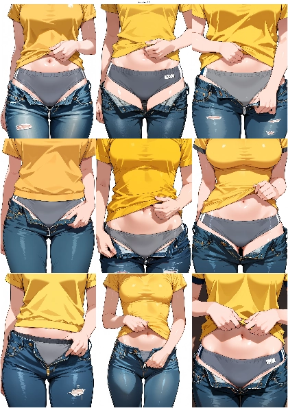 AnimaIka v4.8 - ジッパーを下ろす、ボタンを外すしぐさを表現するプロンプト、画像生成結果:画像12