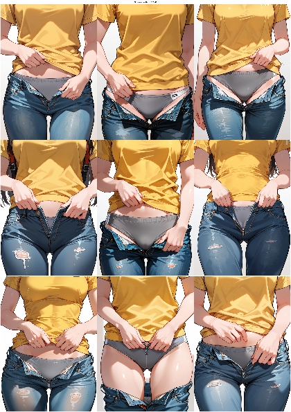 Nova Anime AM v5.0:2.9B - ジッパーを下ろす、ボタンを外すしぐさを表現するプロンプト、画像生成結果:画像13