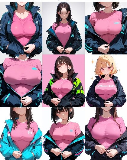 One obsession Anima2.9B v1 - ジッパーを下ろす、ボタンを外すしぐさを表現するプロンプト、画像生成結果:画像6