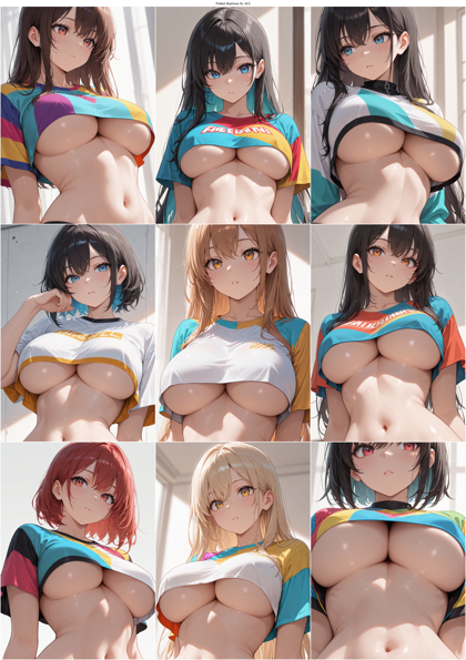 Prefect illustrious XL v8.0 - 胸の下端、下乳を表現するプロンプト、画像生成結果:画像3