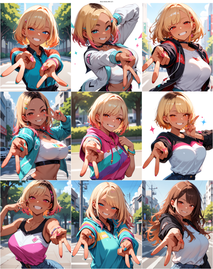 Nova Anime AM v2.5 - ピースのサインを表現するプロンプト、画像生成結果:画像7