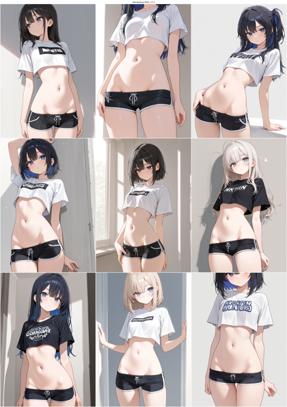 WAI-illustrious-SDXL v17.0 - 臍のくぼみを縦長にするプロンプト、画像生成結果:画像1