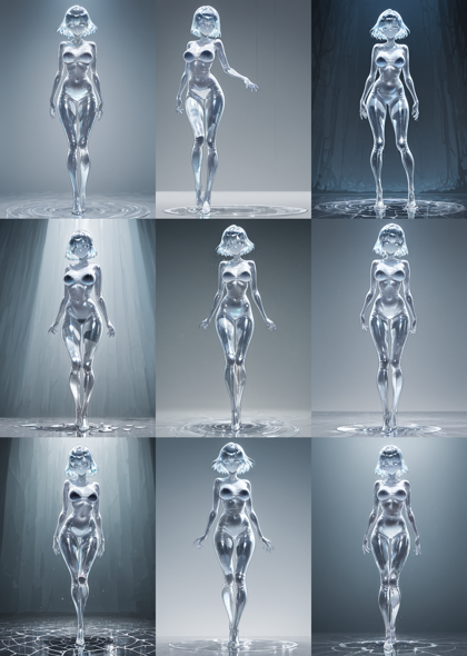 Prefect Illustrious v2.0p - ガラス化したキャラクターを表現するプロンプト、画像生成結果:画像4