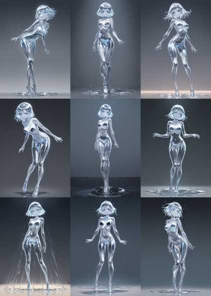 WAI-NSFW-Illustrious v14.0 - ガラス化したキャラクターを表現するプロンプト、画像生成結果:画像2