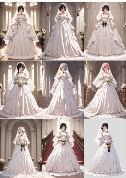 WAI-illustrious-SDXL v17.0 - ウェディングドレスを表現するプロンプト、画像生成結果:画像5