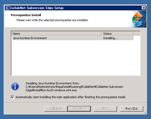 CollabNet Subversion Edge 1.3.2のインストール:画像4