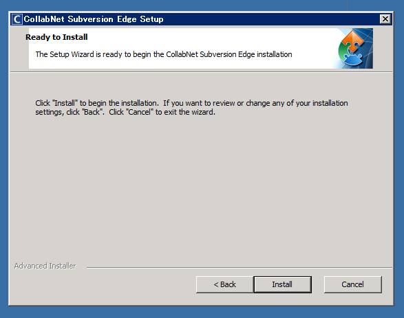 CollabNet Subversion Edge 1.3.2のインストール:画像12