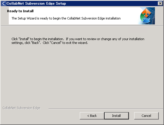CollabNet Subversion Edge 3.1.0 のインストール:画像6