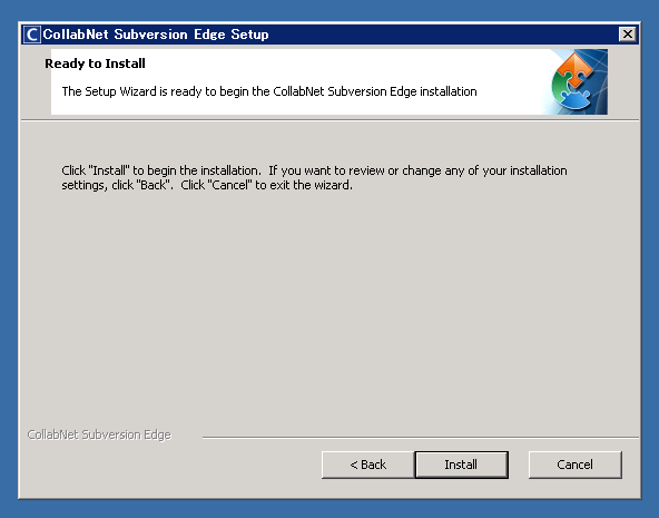 CollabNet Subversion Edge 4.0.0 のインストール:画像7