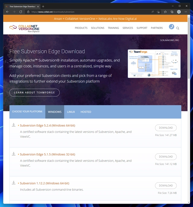 CollabNet Subversion Edge 5.2.4 のインストール:画像1