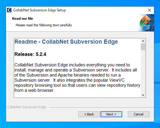 CollabNet Subversion Edge 5.2.4 のインストール:画像4