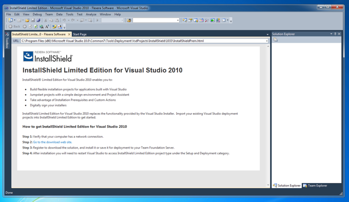 InstallShield 2010 Limited Edition for Visual Studio 2010をダウンロードする:画像4