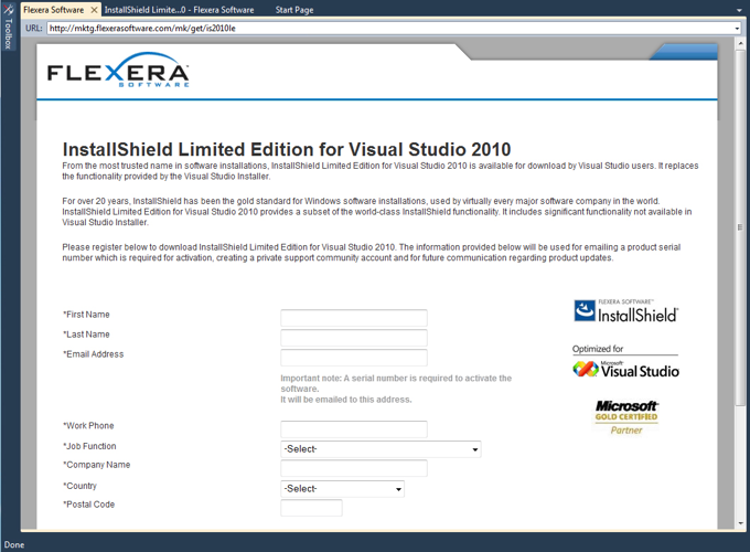 InstallShield 2010 Limited Edition for Visual Studio 2010をダウンロードする:画像5
