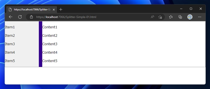 サイドバーの幅をドラッグで変更できるようにする - HTMLページでのスプリッタの作成:画像1