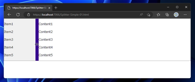 サイドバーの幅をドラッグで変更できるようにする - HTMLページでのスプリッタの作成:画像7