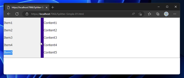 サイドバーの幅をドラッグで変更できるようにする - HTMLページでのスプリッタの作成:画像8