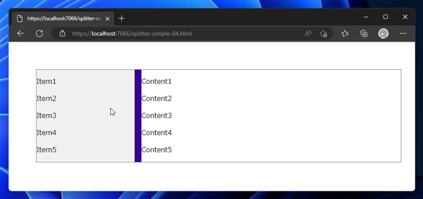 サイドバーの幅をドラッグで変更できるようにする - HTMLページでのスプリッタの作成:画像13