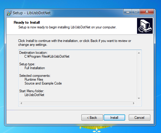 PICやH-8などのUSB通信機能を持つチップとC#で通信するためのライブラリLibUsbDotNetのインストール:画像11