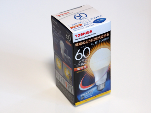 東芝 LED電球 LDA9L-G/60W のレビュー:画像1