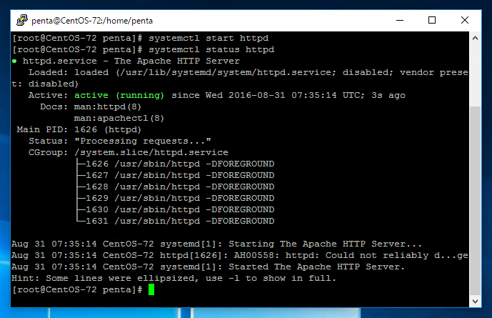 CentOS7にhttpd (Apache)をインストールする (HTTP Webサーバーのインストール):画像7