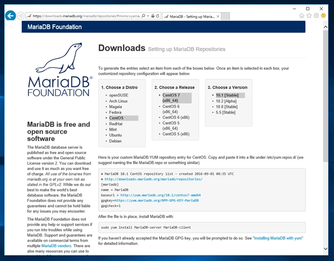 CentOS7 に MariaDB をインストールする:画像2