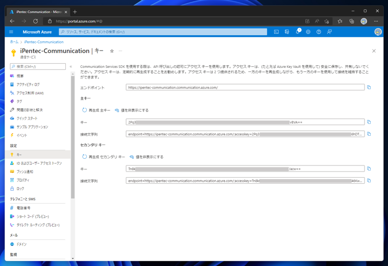 Azure Communication Service の通信サービスを作成する:画像16