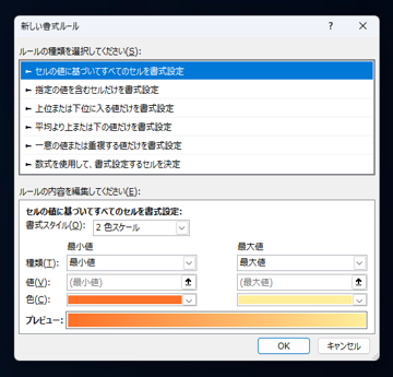 Excelで条件付き書式を用いてセルの書式を変更する方法:画像19