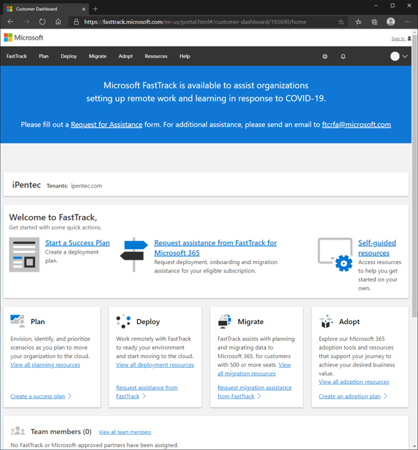 Microsoft FastTrack にサインインする:画像6