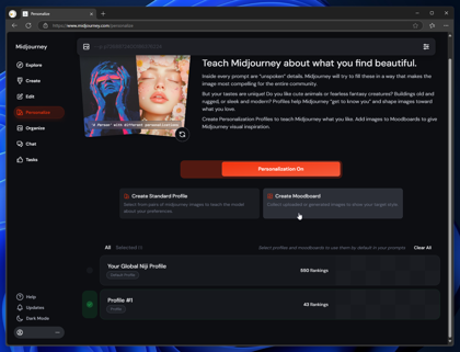 Midjourneyでの Standard Profileの作成 と Moodboardの作成:画像7