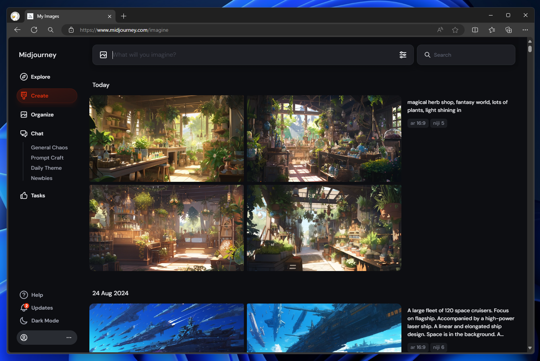 Midjourney のWebUIを利用して画像を生成する方法:画像9