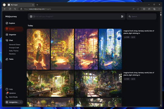 Midjourney のWebUIを利用して画像を生成する方法:画像17