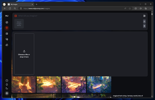 Midjourney のWebUIを利用してプロンプトを画像から生成する方法:画像3